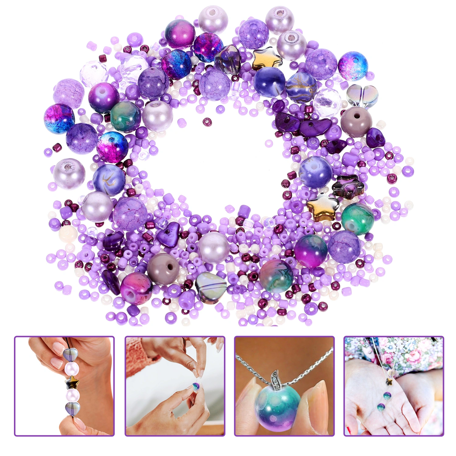 2 Bags of Glass Beads for Jewelry Making DIY Crafts Spacer Beads Bracelet Making Beads