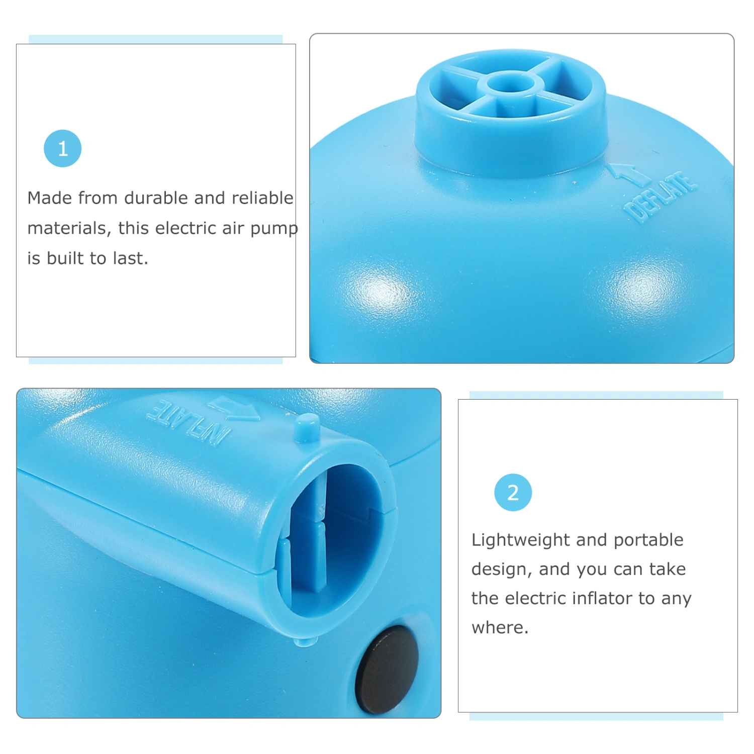 1 Set of Portable Air Pump Electric Air Pump Inflatable Vacuum Storage Bag Air Pump Outdoor Air Pump