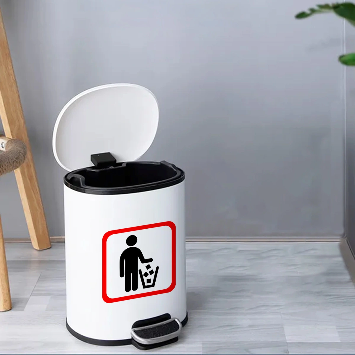 3Pcs Yard Waste Sticker Trash Can Sign Sticker Trash Can Warning Sign Decal Adhesive Trash Sticker