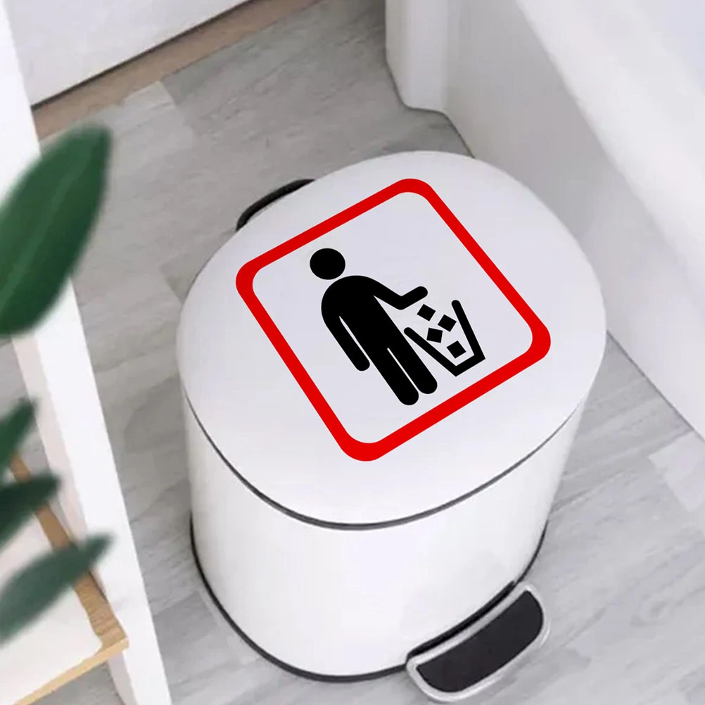 3Pcs Yard Waste Sticker Trash Can Sign Sticker Trash Can Warning Sign Decal Adhesive Trash Sticker
