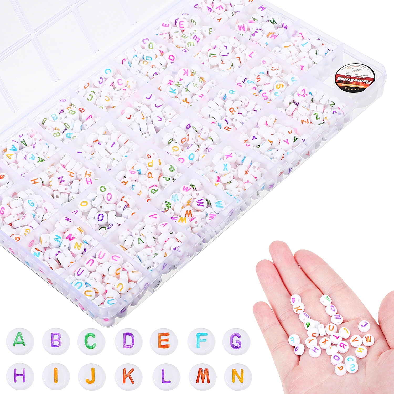 1 Box Letter Beads Jewelry Making Loose Beads Alphabet Beads for Bracelets Making (Elastic String Included)