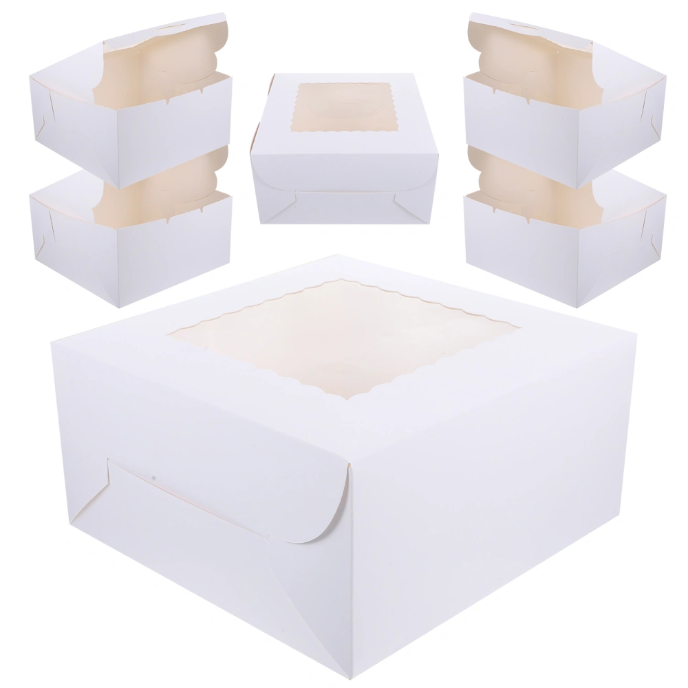 6pcs Cake Boxes with Window Bakery Boxes with Window for Pastries Desserts Cupcakes