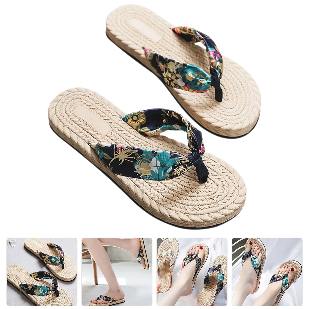 1 Pair Women Flat Sandals Summer Beach Sandals Bohemian Beach Flat Flip Flops for Girl
