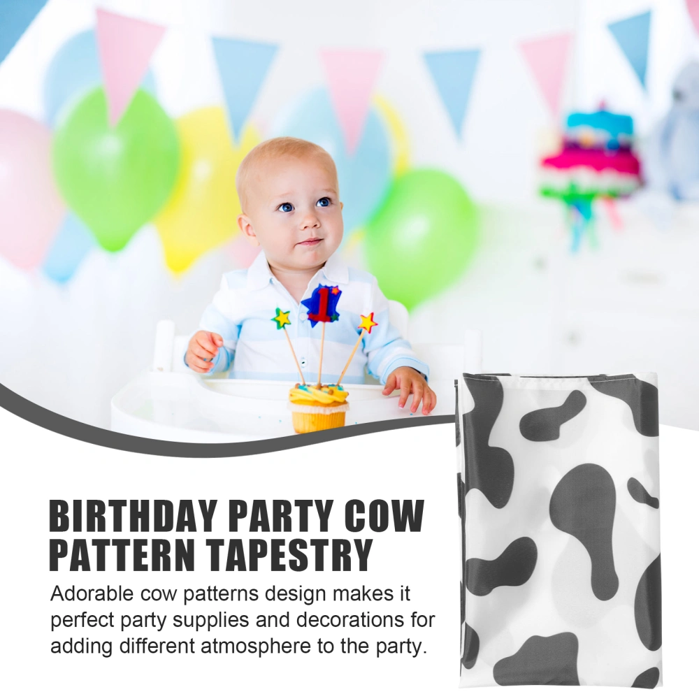 Wall Tapestry Wall Hanging Decorative Cloth Birthday Party Cow Pattern Tapestry