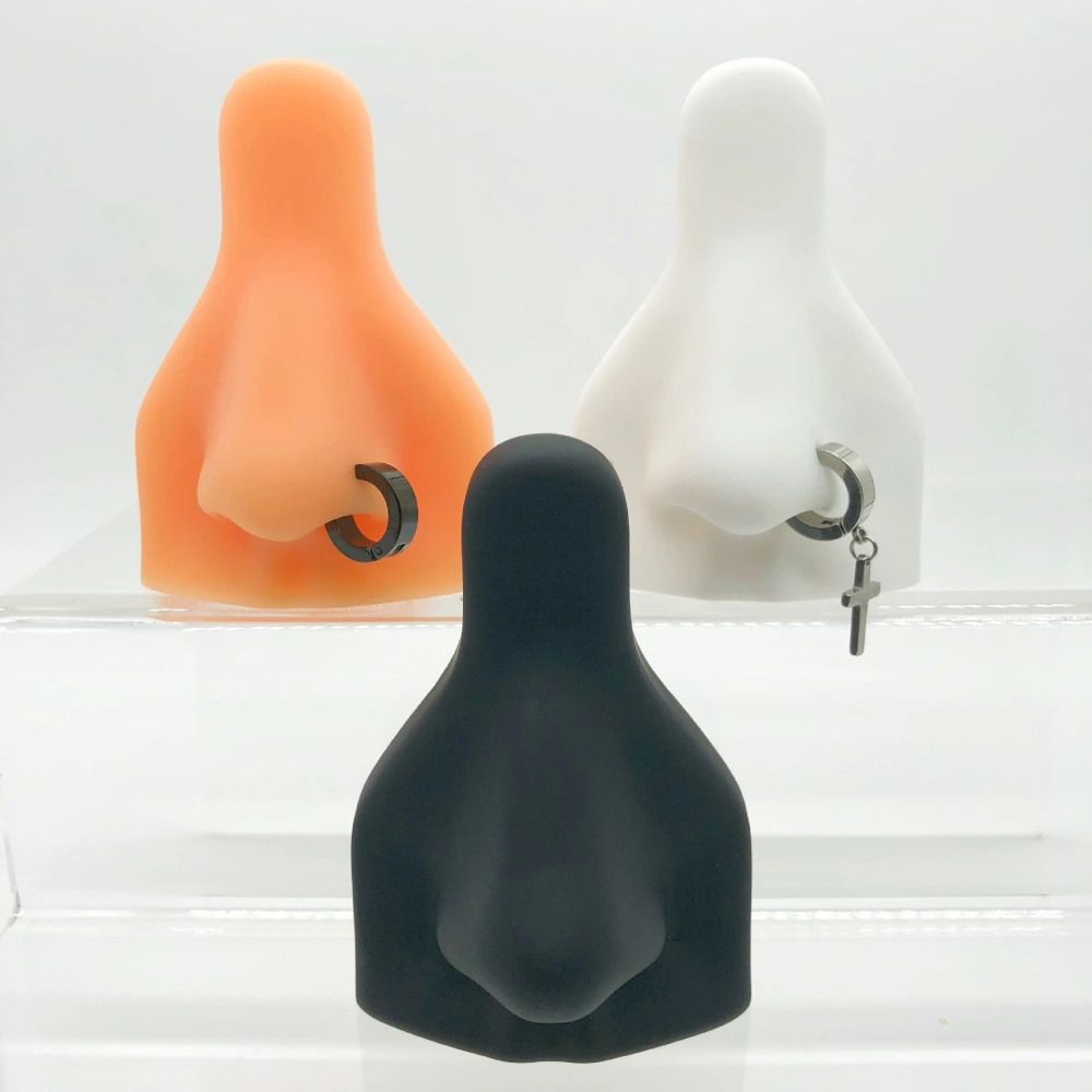 1 Set Soft Silicone Nose Model for Piercing Flexible Piercing Practice Nose Practice Model