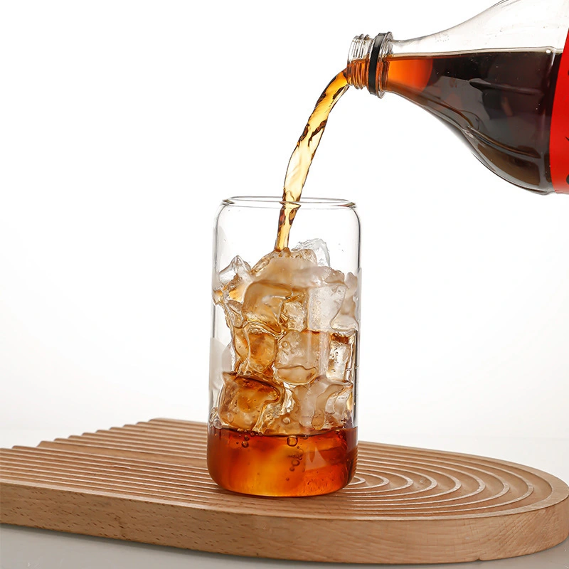 2 Sets Wide Mouth Glass Cup Summer Drinking Glasses Tumbler Water Cups with Straw