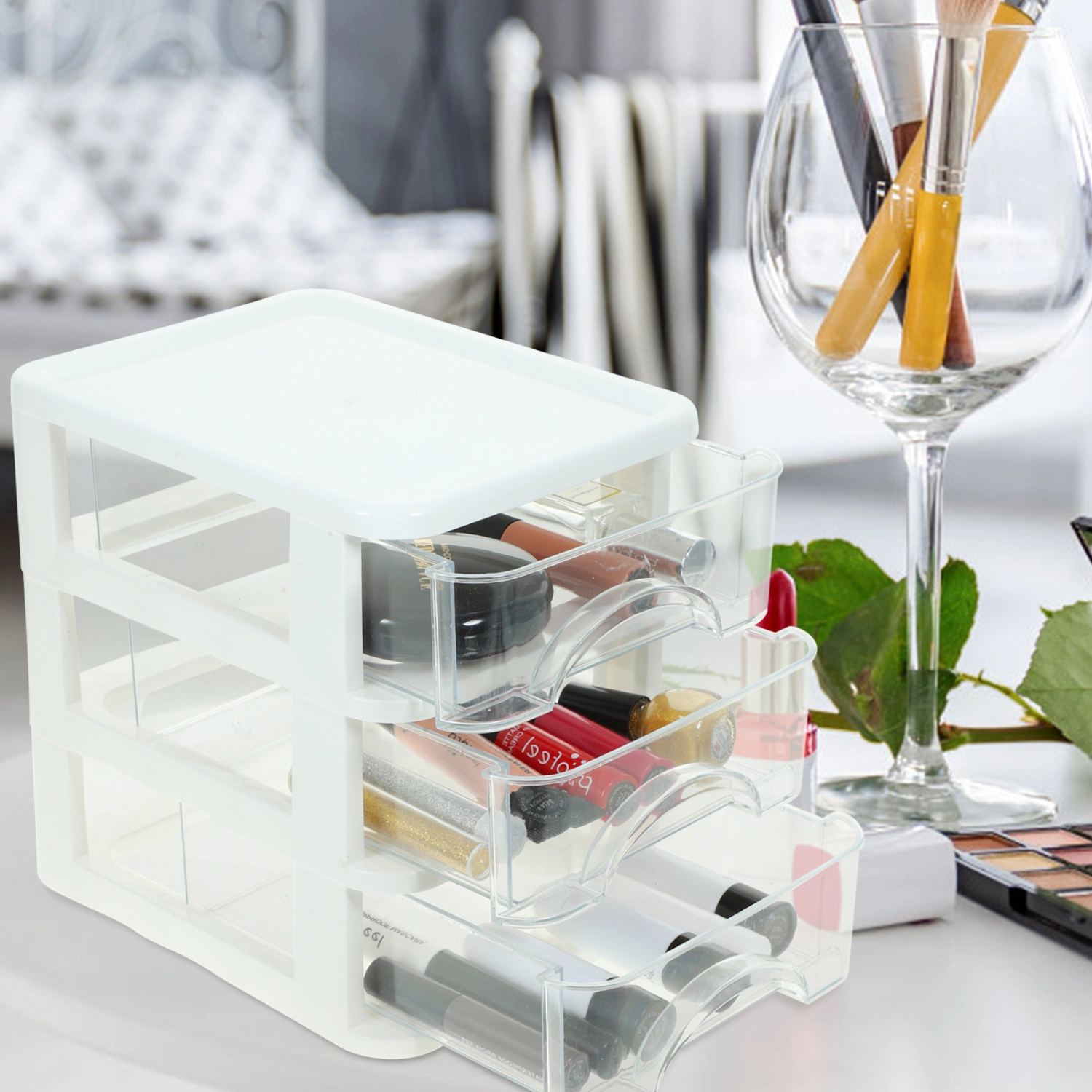 Desk Organizer Drawer Type Storage Box Stationery Storage Case Multi-function Stationery Organizer