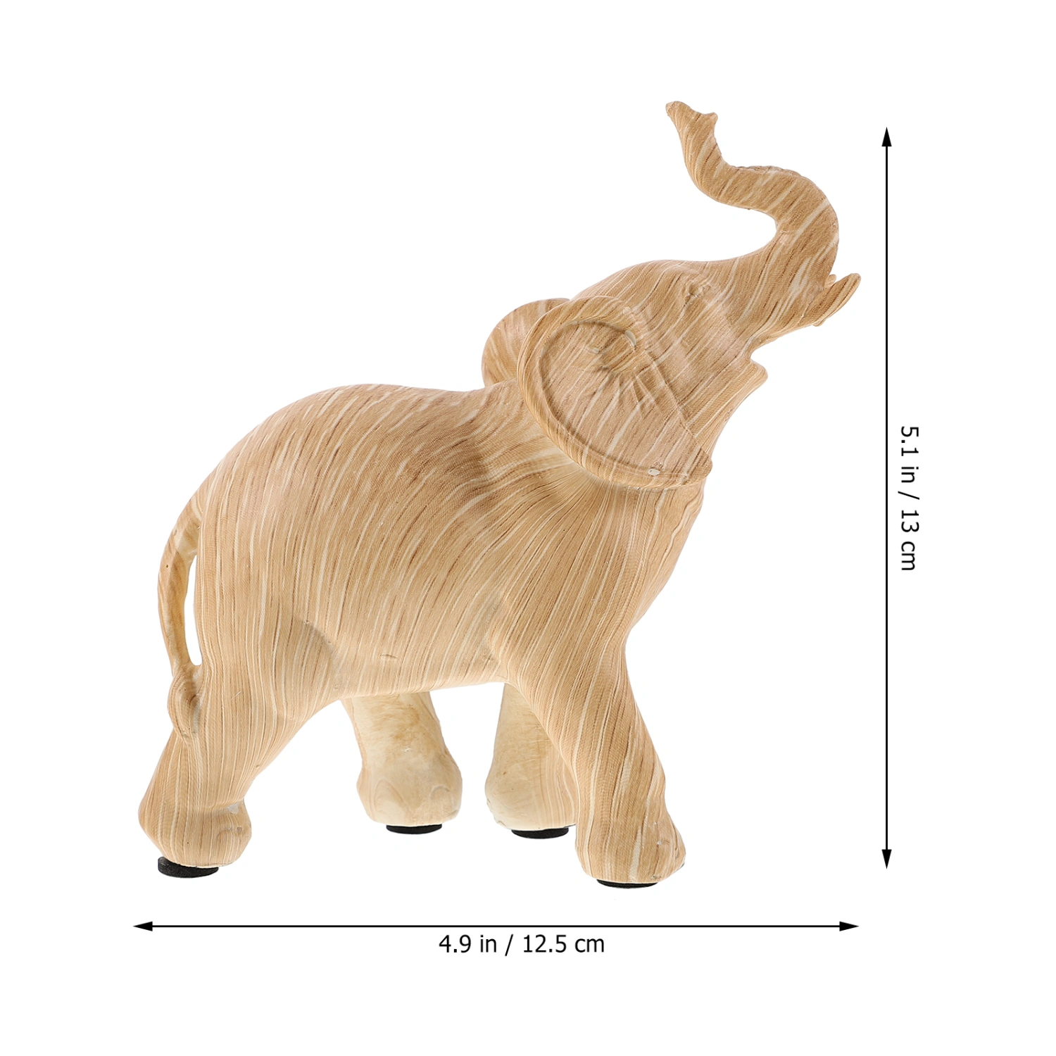 Household Small Elephant Decoration Wood Grain Resin Elephant Statue Tabletop Elephant Sculpture
