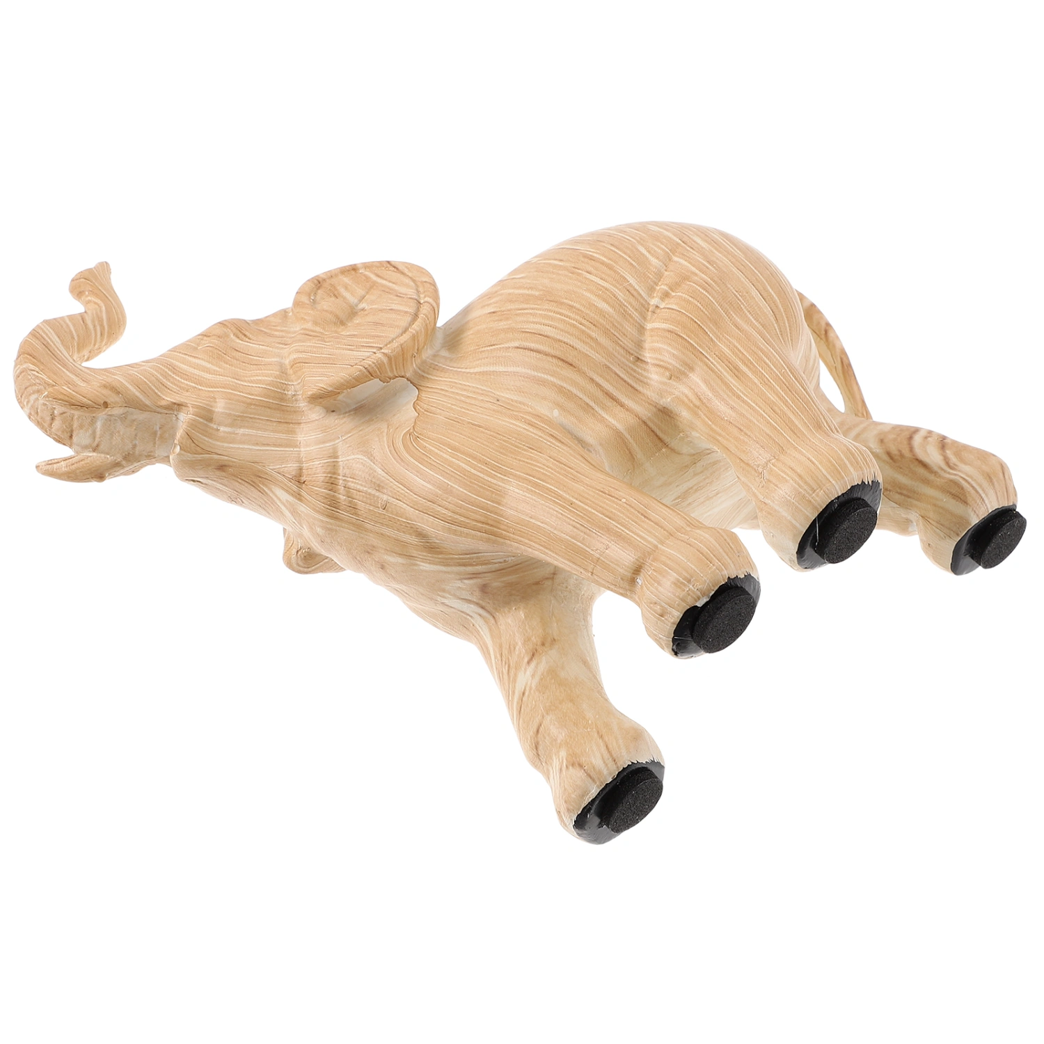 Household Small Elephant Decoration Wood Grain Resin Elephant Statue Tabletop Elephant Sculpture