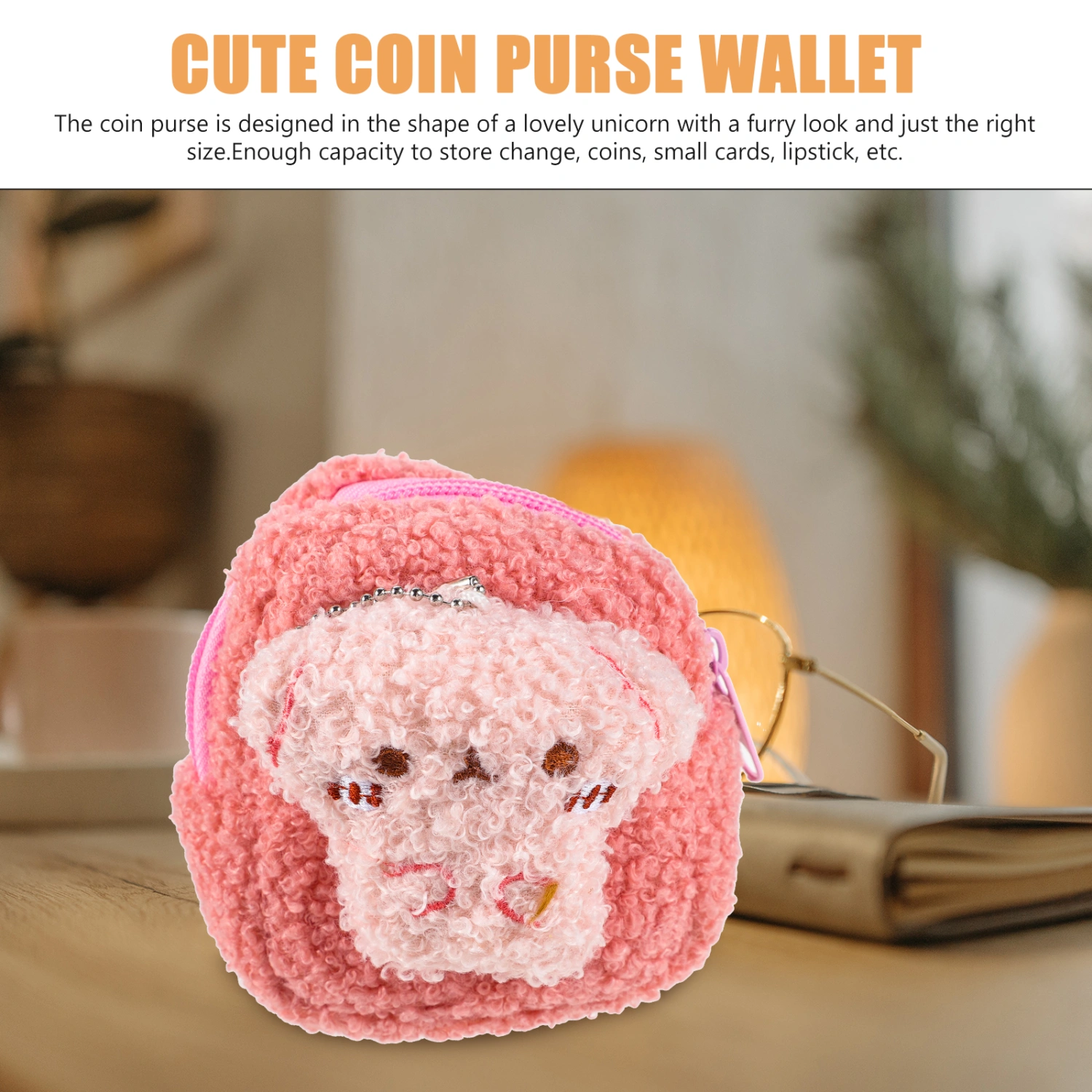 Plush Coin Purse Plush Cartoon Change Bag Coin Bag Zipper Purse Small Wallet