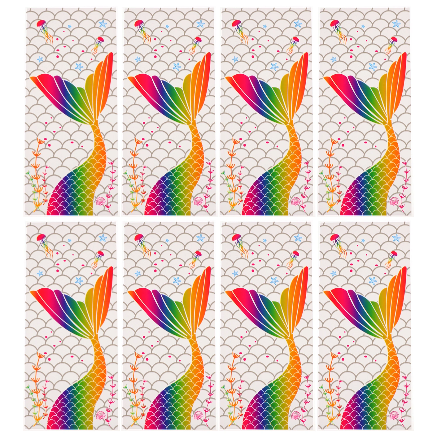 100Pcs Mermaid Party Favors Bags Candy Packing Bags Decorative Party Treat Bags Cookie Bags