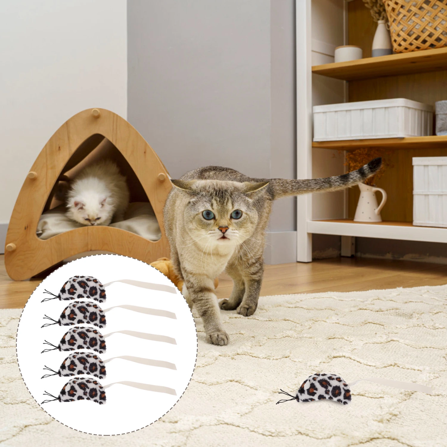 5Pcs Cat Mice Toys for Indoor Cats Funny Mouse Cat Toy Mice Cat Toy Plush Cat Toys