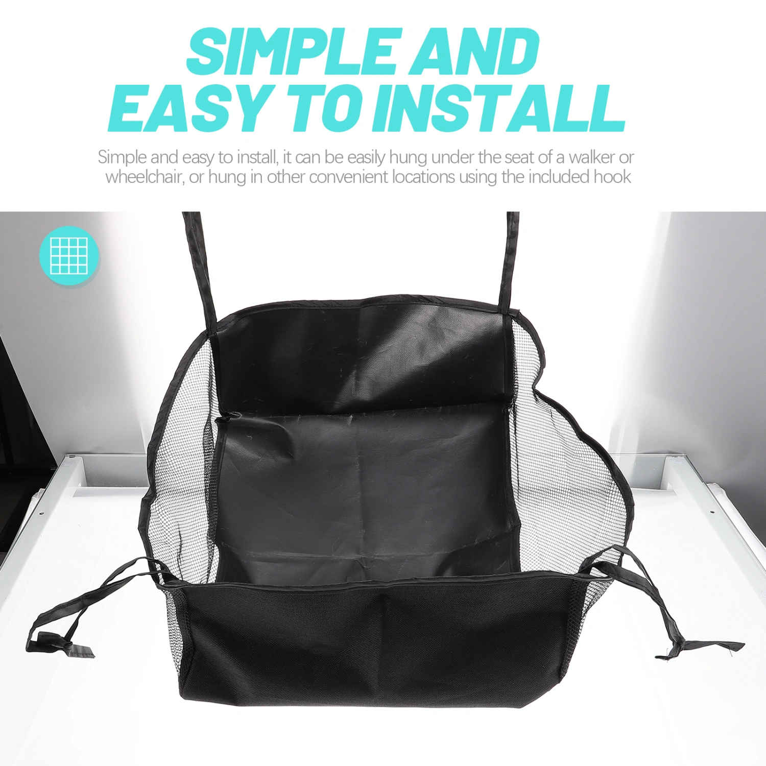 Durable Walker Bag Rollator Simple Storage Bag Functional Under Seat Rollator Basket
