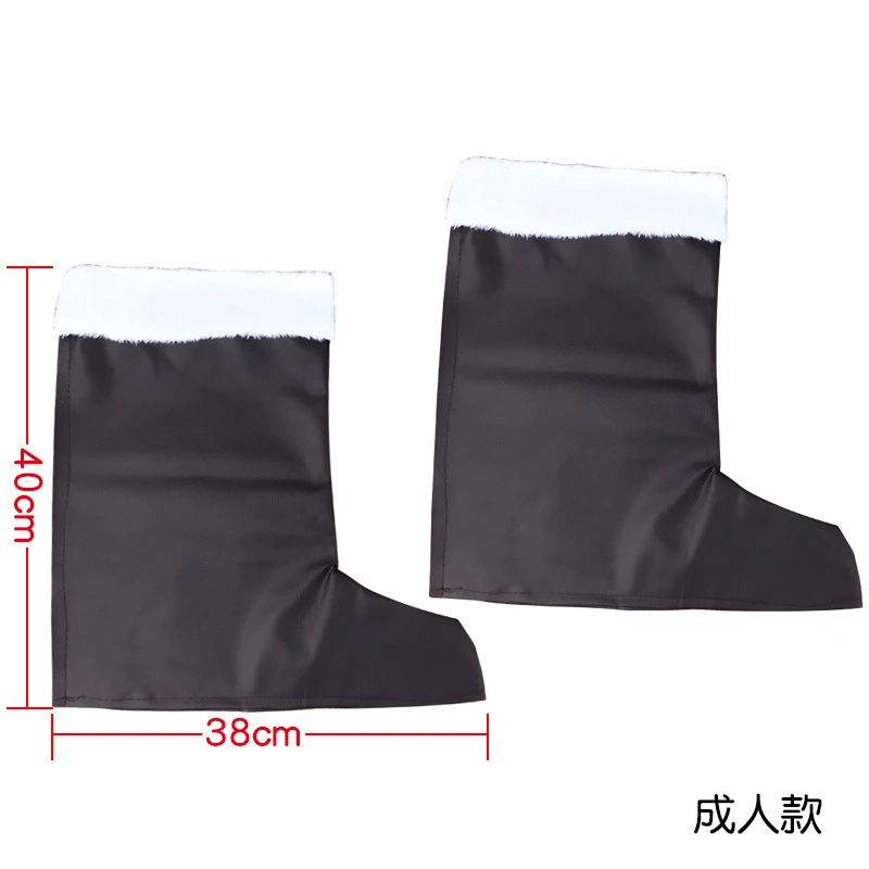 1 pair of Santa Claus Costume Boot Cover Santa Claus Cosplay Shoe Xmas Party Decoration