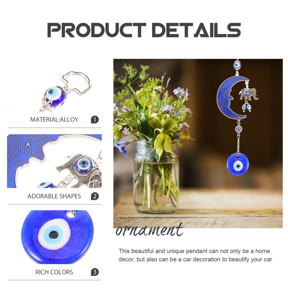 Turkish Blue Evil Eye Wall Hanging Decoration Moon Elephant Wall Pendant Bedroom Decor