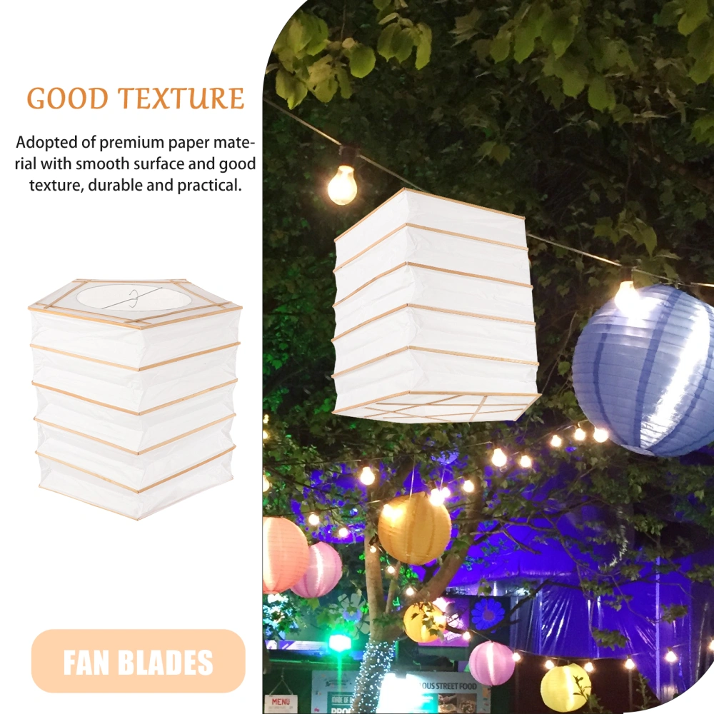 Foldable Paper Lampshade Solid-color Lantern Cover Farmhouse Paper Lampshade Replacement(Pentagram Shape)