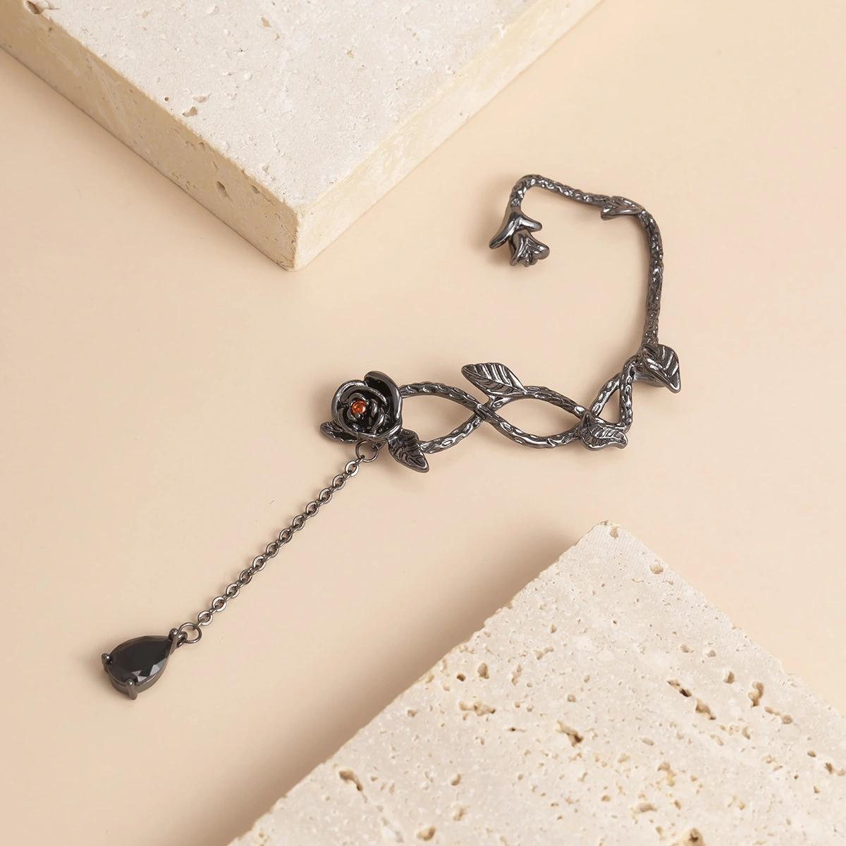 Rose Earring Tassel Style Rose Ear Cuff Wrap Around Earring Women Vintage Ear Jewelry