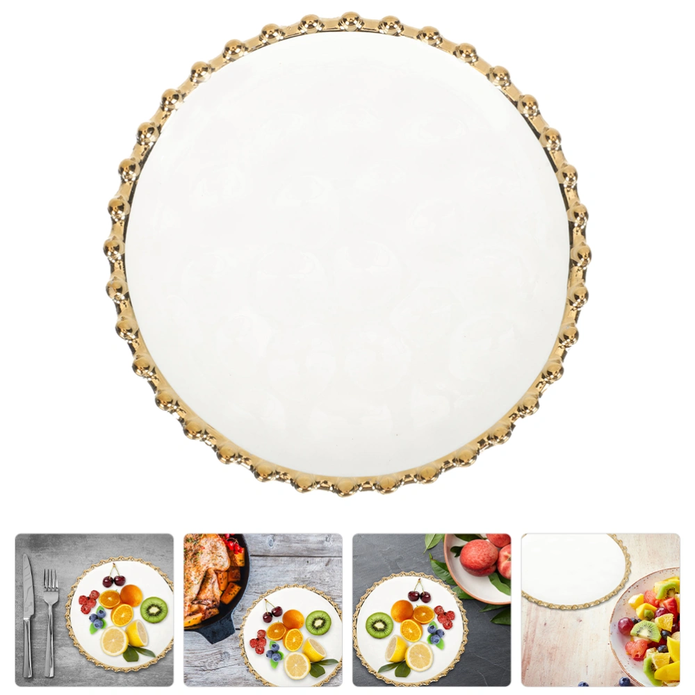 Luxurious Ceramic Food Dish Food Plate Fruit Salad Plate Dessert Snack Serving Dish