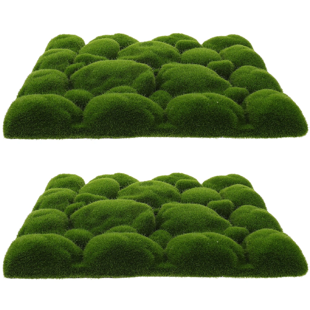 2pcs Decorative Artificial Moss Mini Garden Artificial Moss Wall Moss Decors for Home