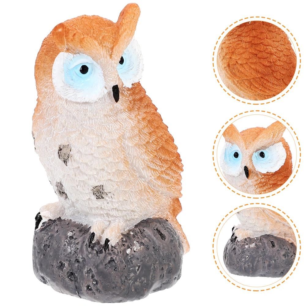 Artificial Fake Owl Realistic Resin Small Birds Garden Decorative Props Kids Toy