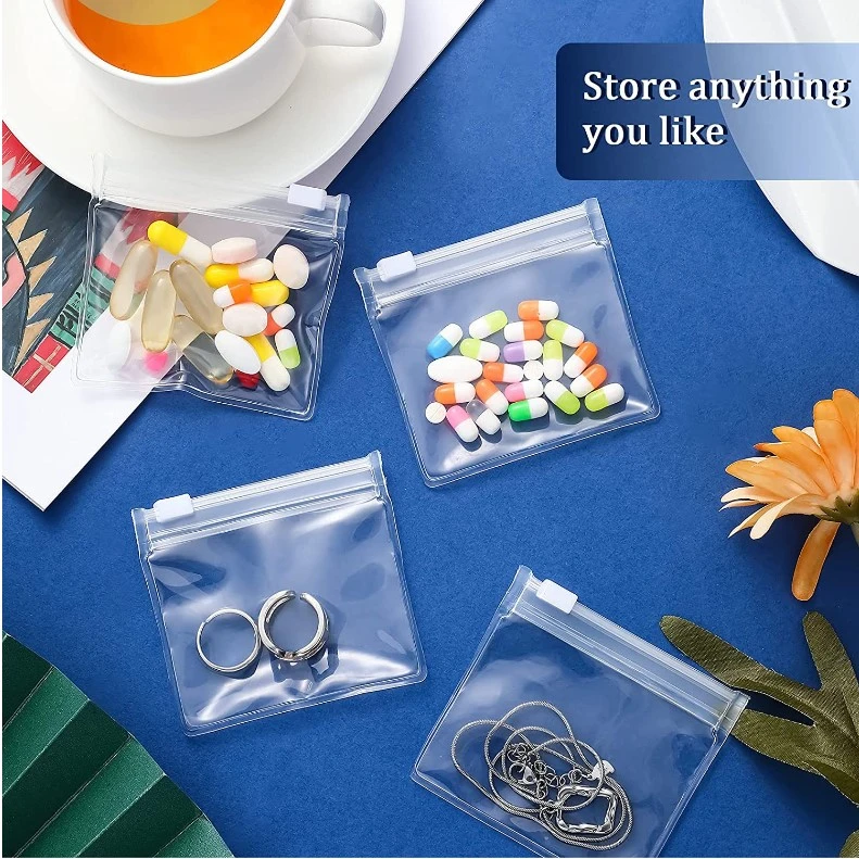 20Pcs Small Pills Bags Self Sealing Pills Pouches Reusable Pills Organizer Bags Clear Pouches