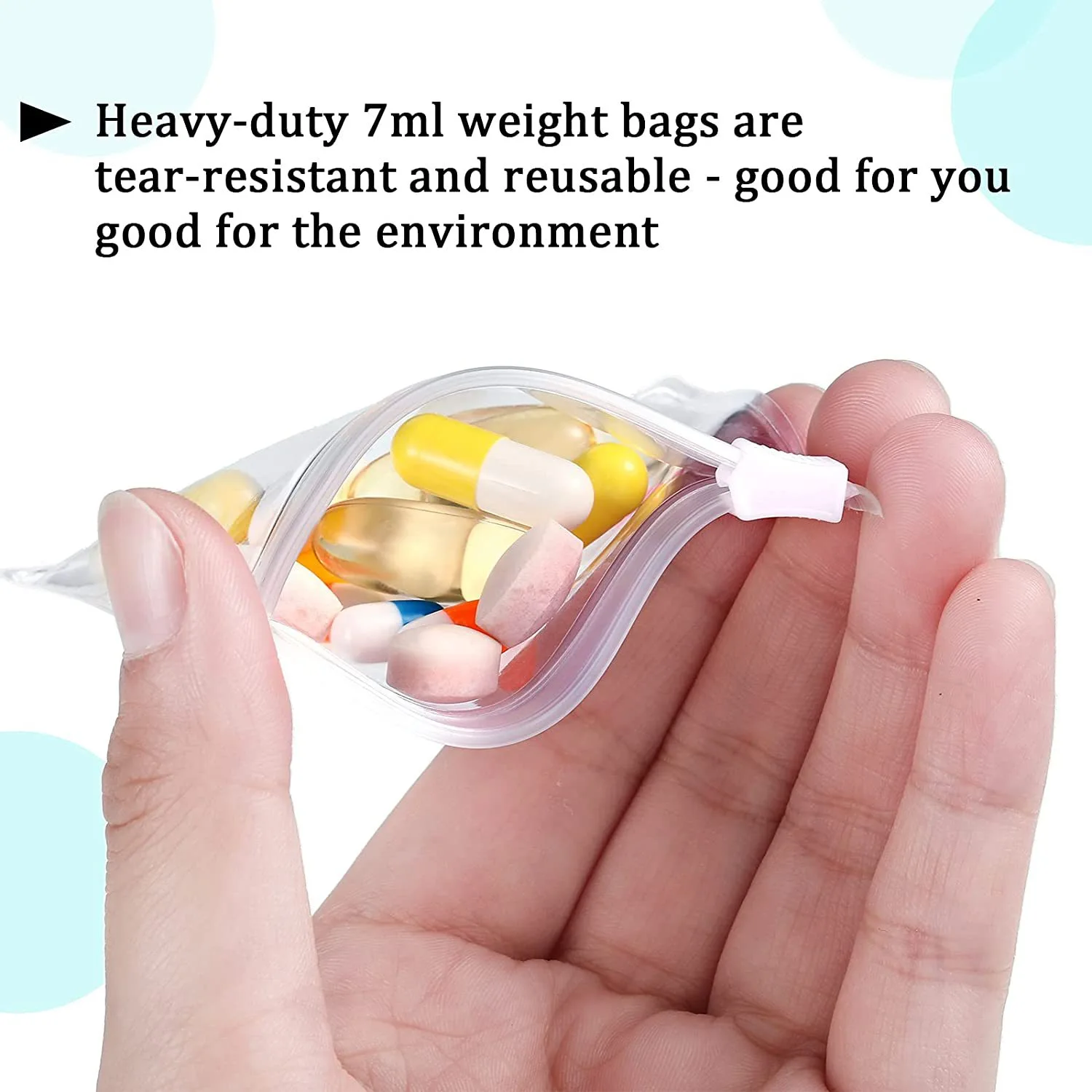 20Pcs Small Pills Bags Self Sealing Pills Pouches Reusable Pills Organizer Bags Clear Pouches