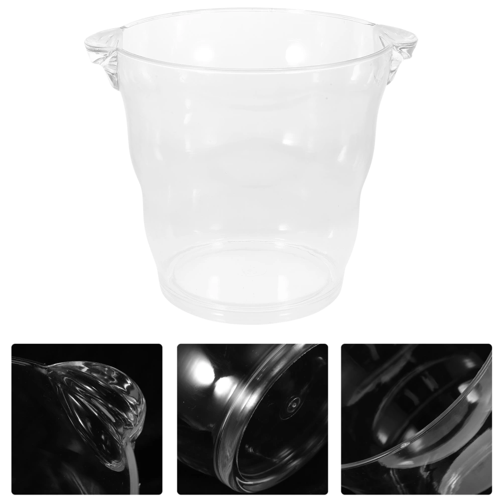 Acrylic Ice Cube Bucket Handheld Champagne Bucket Ice Container for Home