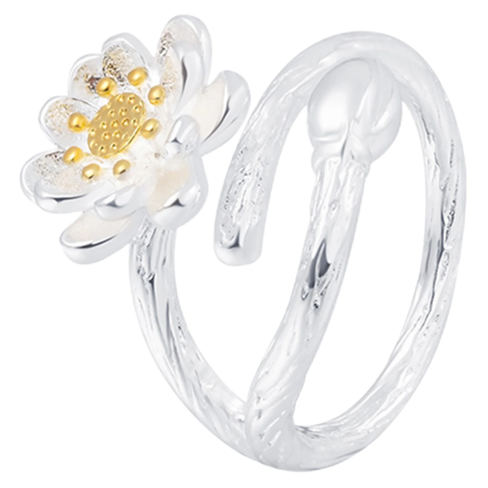 Lotus Flower Ring Cute Flower Ring Open Ring Women Flower Ring Decorative Ring for Girl