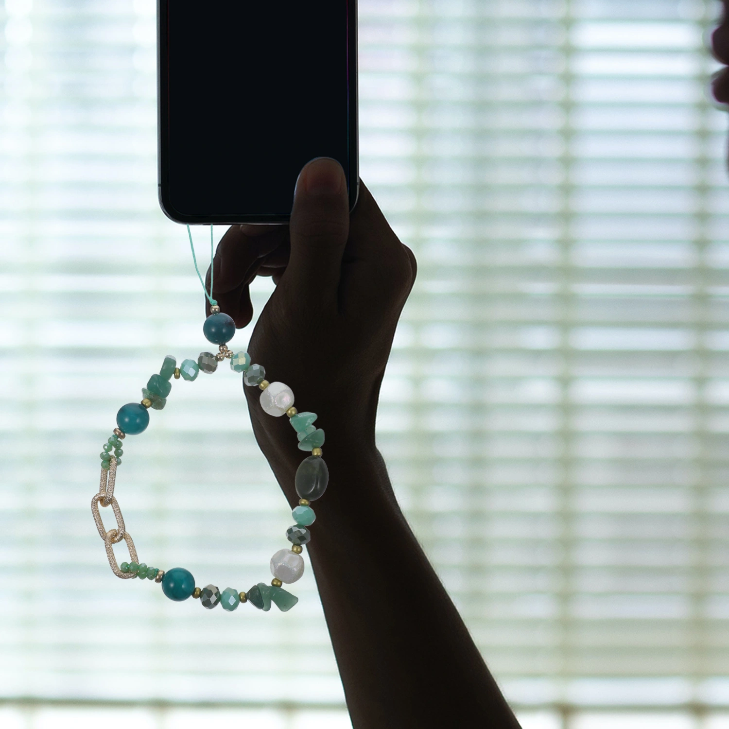 Phone Chain Stone Crystal Beaded Phone Strap Beaded Phone Charm Mobile Phone Lanyard Wrist Strap