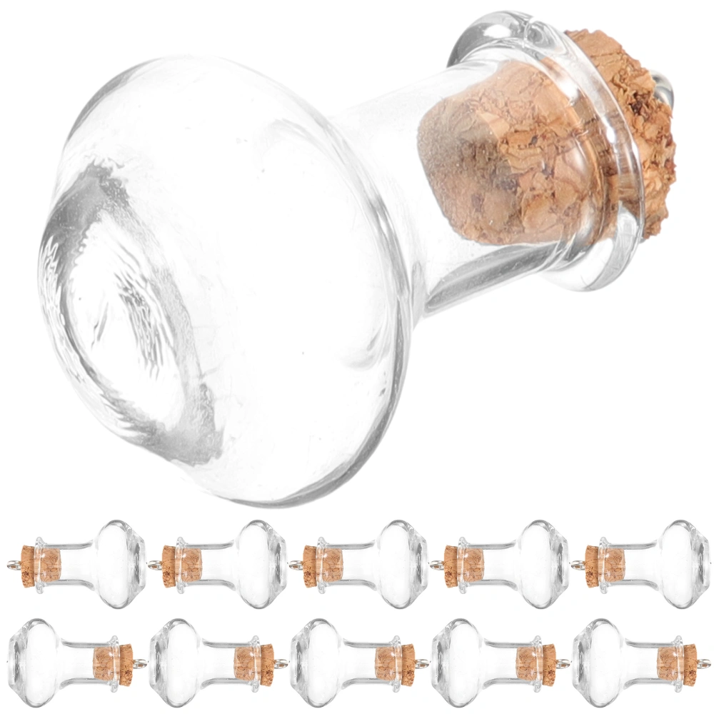 20pcs Mini Drifting Bottle Transparent Glass Wishing Bottle DIY Craft Vase Shaped Wish Bottle