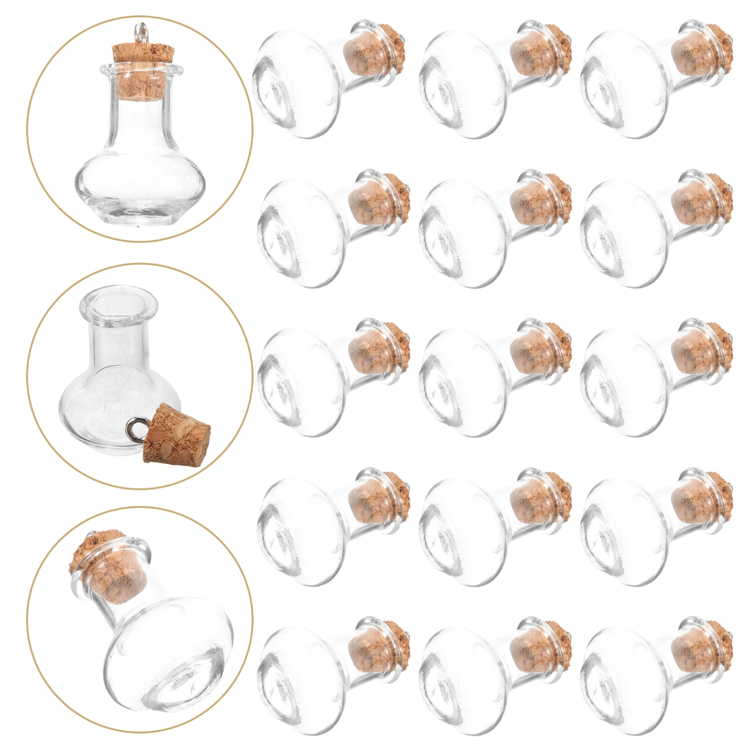 20pcs Mini Drifting Bottle Transparent Glass Wishing Bottle DIY Craft Vase Shaped Wish Bottle