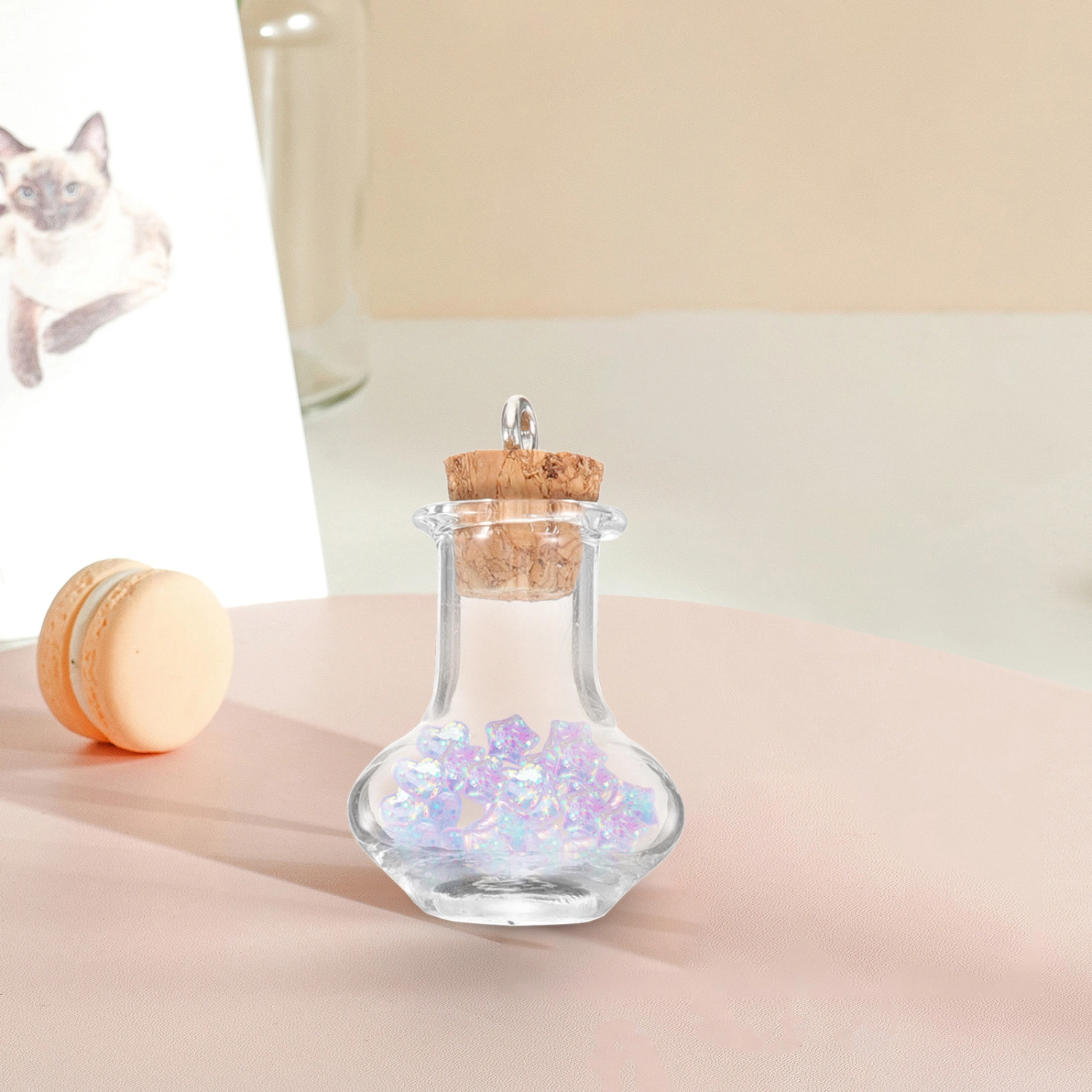 20pcs Mini Drifting Bottle Transparent Glass Wishing Bottle DIY Craft Vase Shaped Wish Bottle