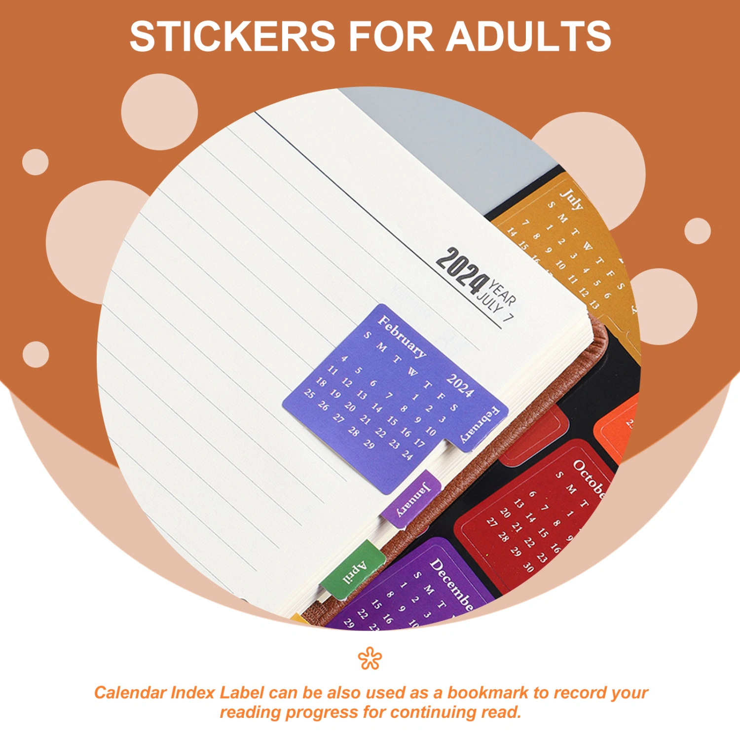 12 Sheets of Calendar Stickers 2024 Schedule Calendar Stickers Monthly Calendar Stickers Sticky Tabs