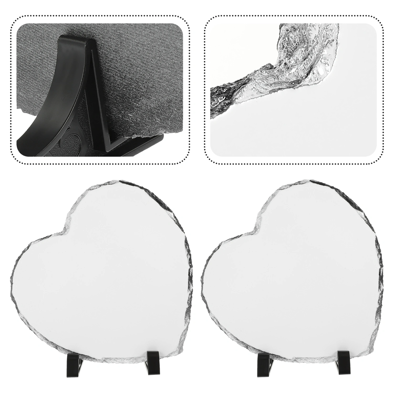 2Pcs Sublimation Blank Sublimation Picture Slate Blank Picture Sublimation Frame with Display Holder