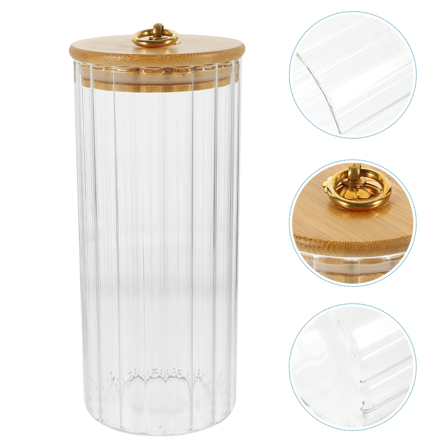 Kitchen Tea Storage Jar Glass Tea Container Airtight Clear Glass Holder with Lid Glass Canister