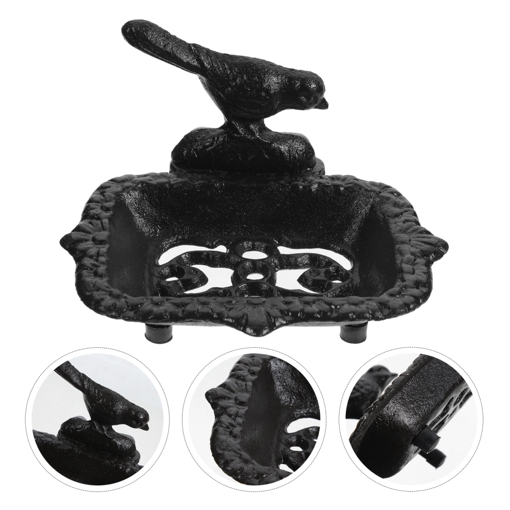 Metal Soap Holder Iron Soap Draining Holder Bird Shaped Hand Soap Dish for Bathroom Kitchen Hotel