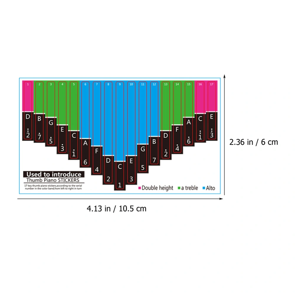2 Sheets Kalimba Piano Note Stickers Musical Scale Sticker Beginner Kalimba Learning Decals