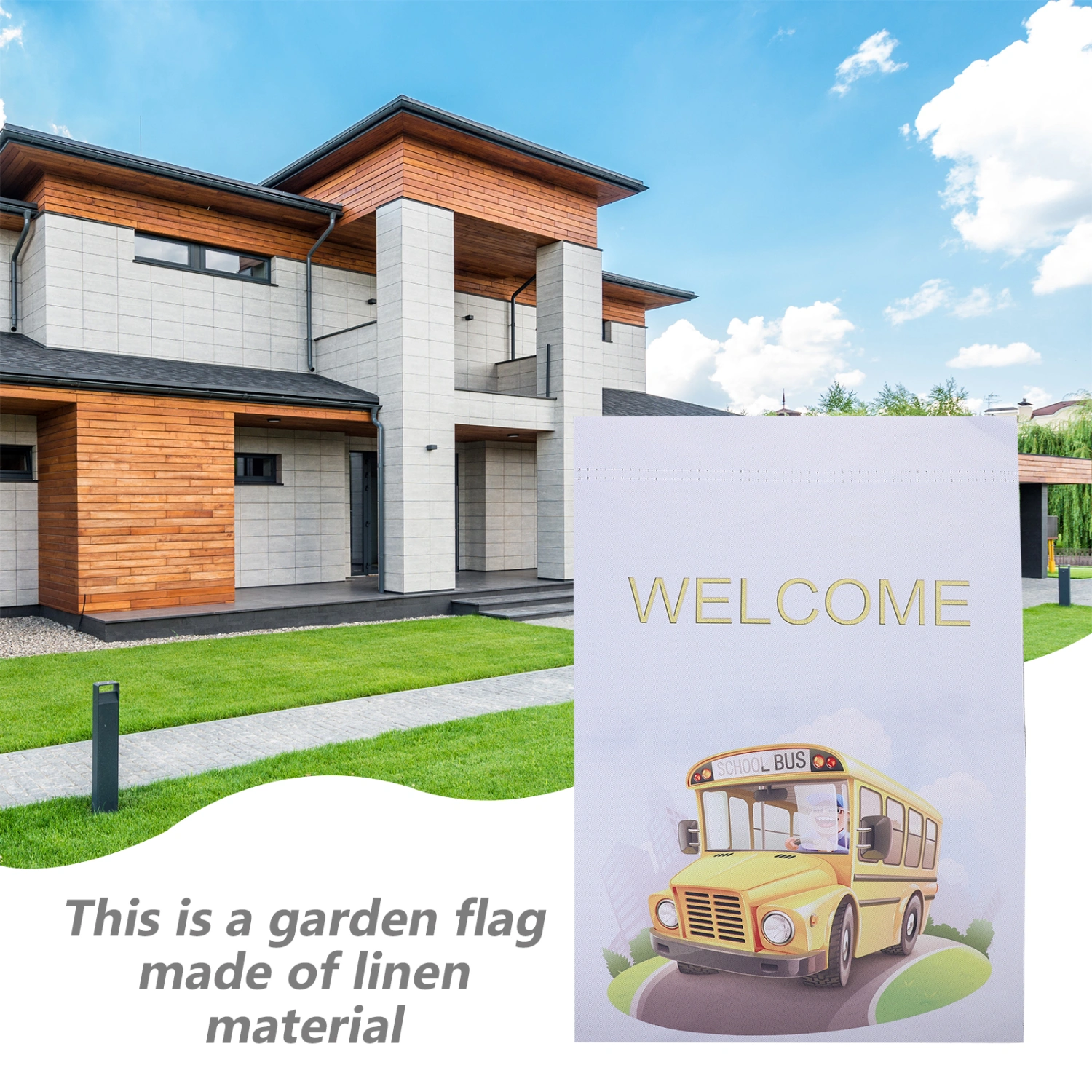Welcome School Garden Flag Campus Garden Flag Hanging Flag Outdoor Yard Flag for Decorating