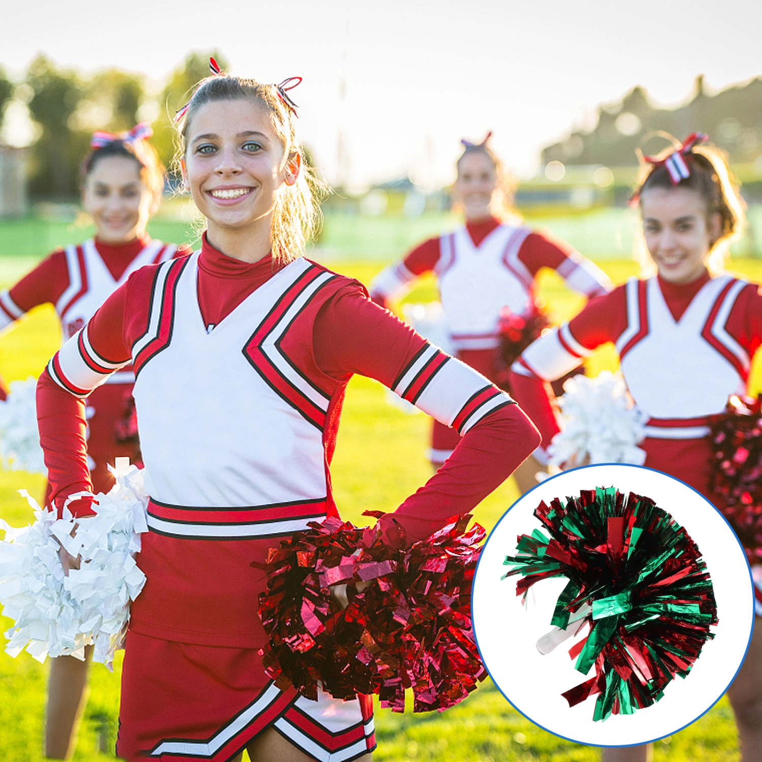 6pcs Cheerleader Pom Poms Delicate Cheerleader Props Reusable Cheerleader Pompoms