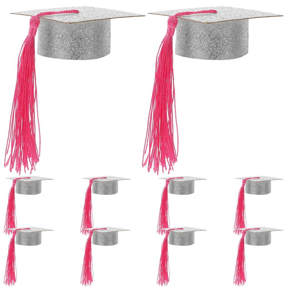 10pcs Mini Graduation Hat Goblet Cover Graduation Hat Goblet Cover Hat Cup Caps