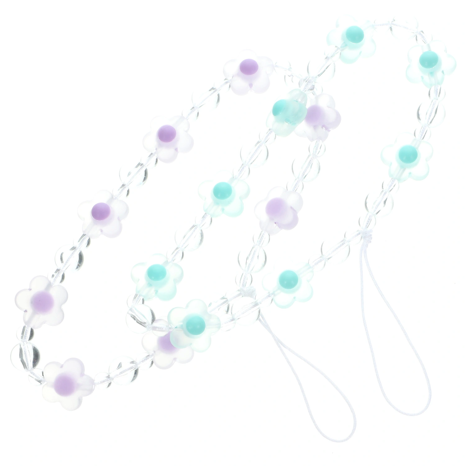 2pcs Phone Charm Straps Anti-lost Phone Strap Flower Beaded Lanyards for Mobile Phones Cameras