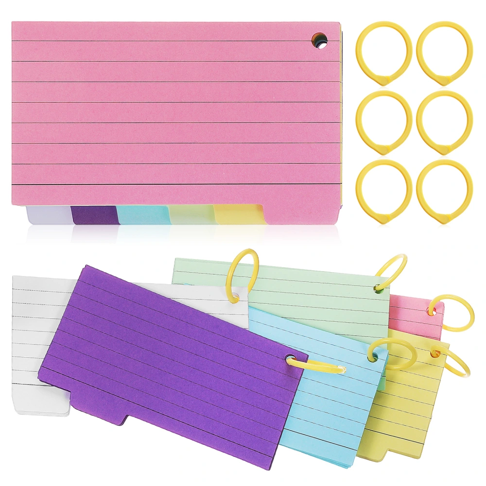 450Pcs Spiral Notepads Memo Pads Lined Flash Cards with 8 Binder Rings for Study Learning