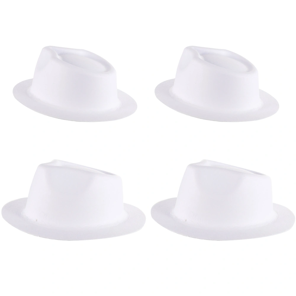 4pcs Diy Graffiti Hat Pulp Hat Painting Tissue Hat Blank Diy Hat For Dancing Party