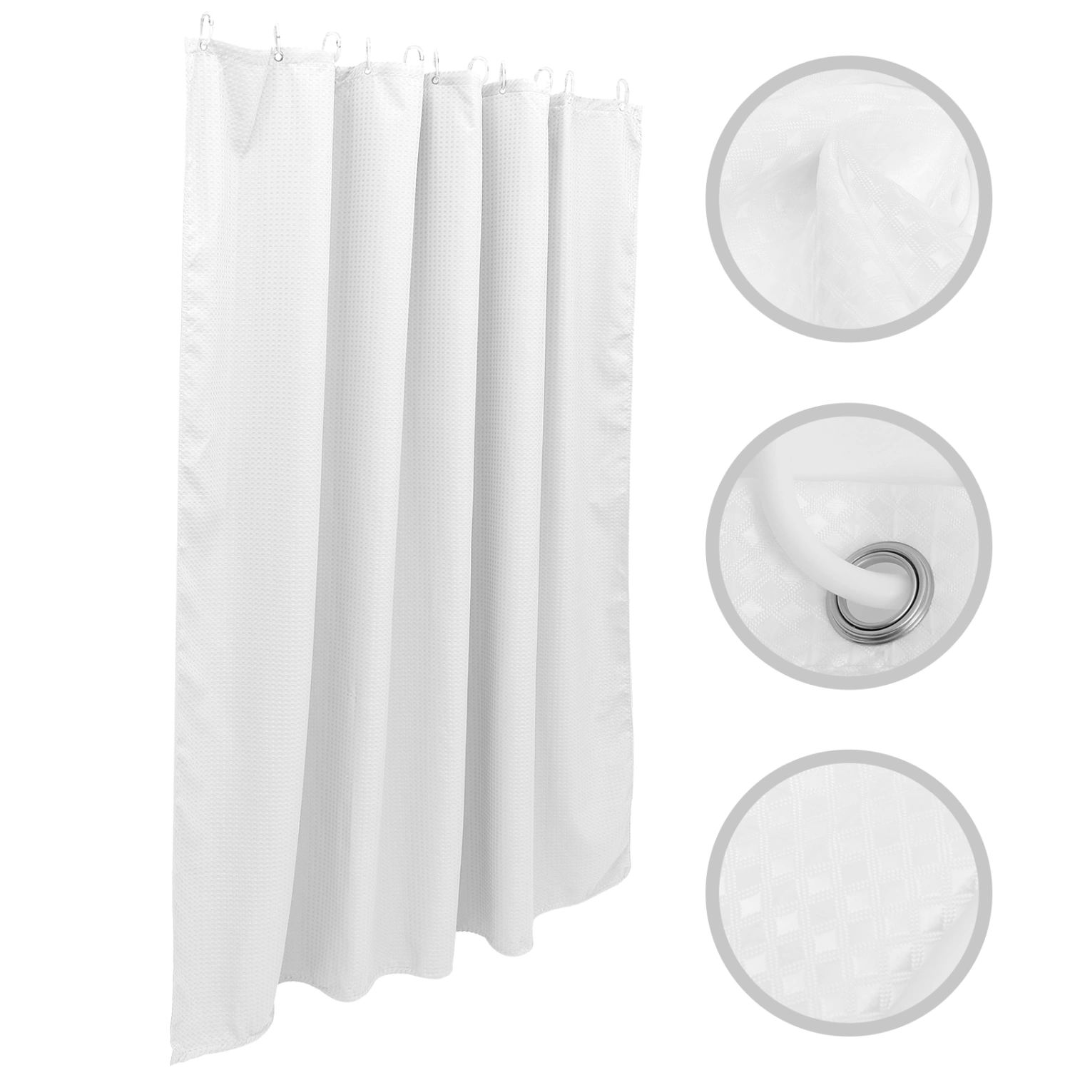 1 Set of Simple Color Bathroom Decorative Curtain Washable Hotel Hanging Shower Curtain