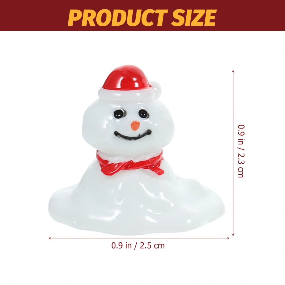 5pcs Mini Snowman Figurines Christmas Resin Snowman Decoration Mixed Style