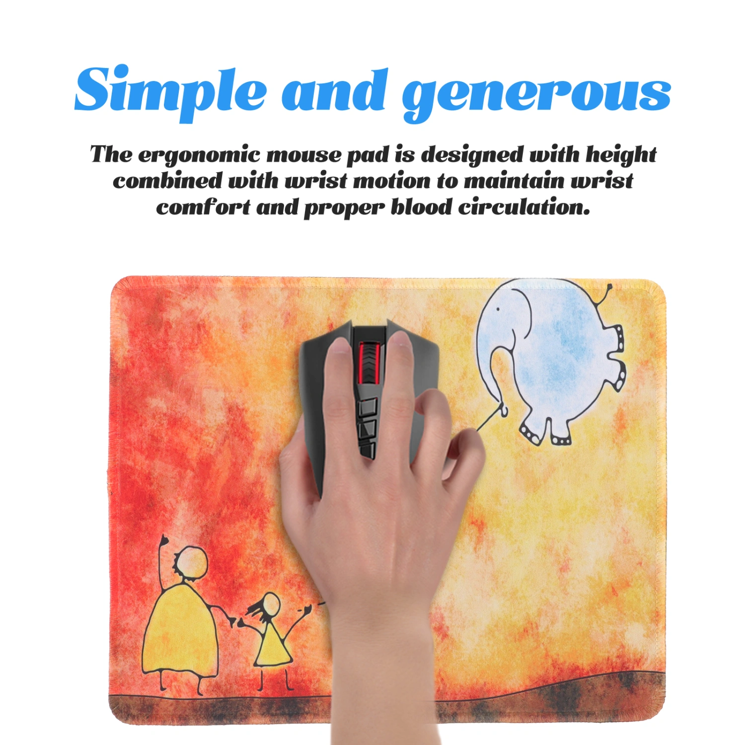 Mouse Pad Cartoon Pattern Rectangle Mouse Mat Anti-skid Computer Mouse Pad