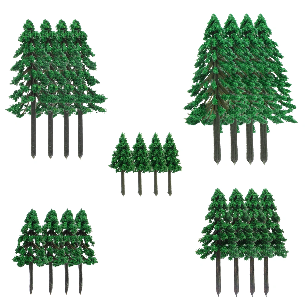 20pcs Miniature Model Tree Micro Scene Model Tree Pine Tree Model Sand Table Tree Models