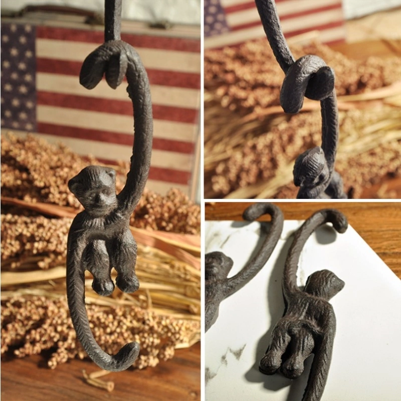 Cast Iron Plant Hanger Decorative Monkey Shaped Flowerpot Hook Garden Plant Hanging Hook