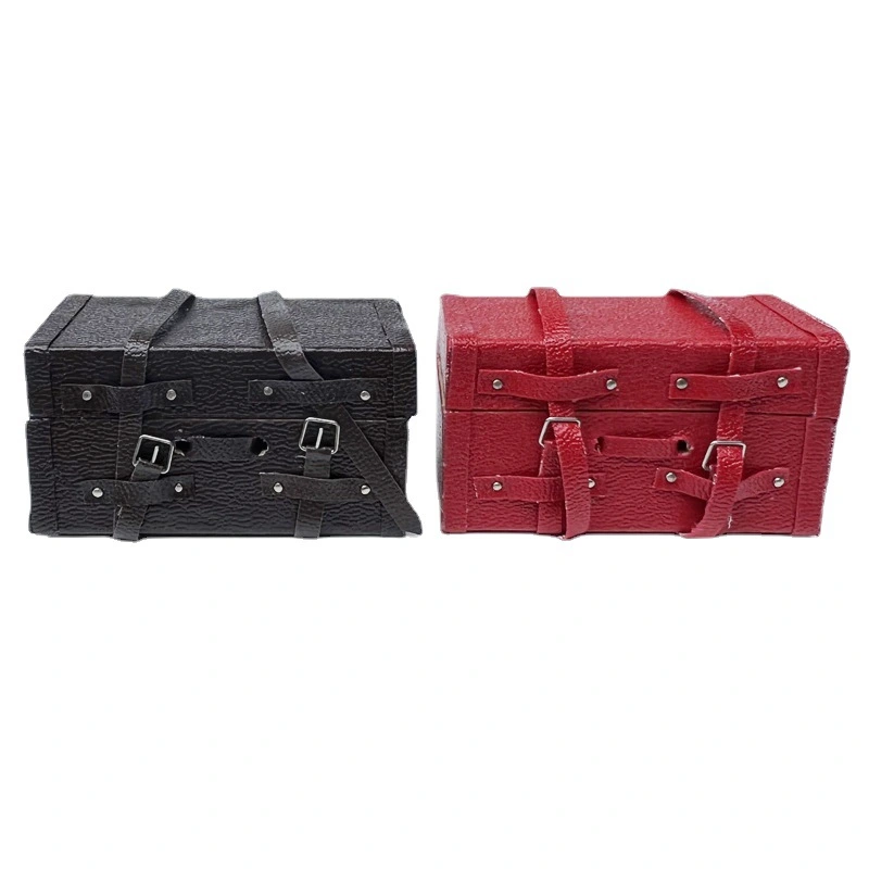 2Pcs Mini Suitcase Miniature Vintage Suitcase Mini Toy Mini House Accessory Mini Wood Case