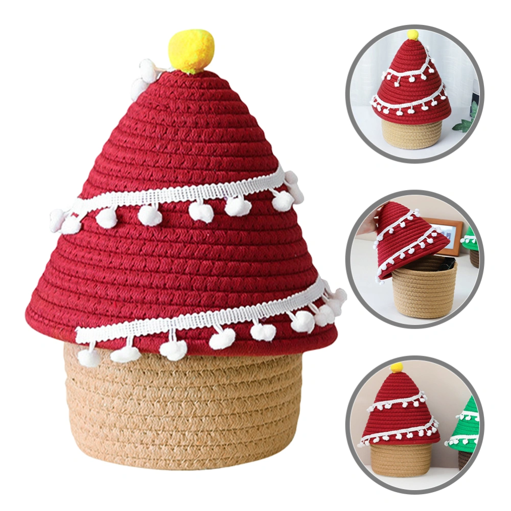 Christmas Tree Shape Desktop Knitting Storage Basket Cosmetic Basket Home Supplies